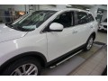 Пороги алюминиевые Brillant Mazda CX-9 с 2007 (черные)