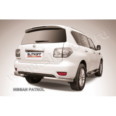 Защита заднего бампера Nissan Patrol с 2010 (Уголки двойные)