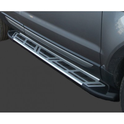 Пороги алюминиевые Volkswagen Tiguan с 2008 (Corund Silver)