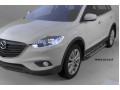 Пороги алюминиевые Mazda CX-9 с 2007 (Corund Silver)