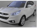 Пороги алюминиевые Hyundai ix35 2010-2015 (Corund Silver)
