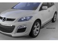 Пороги алюминиевые Mazda CX-7 2006-2012 (Corund Silver)