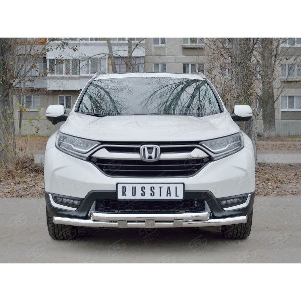 Защита переднего бампера HONDA CR-V 2017- D63 секции-D63 секции с декором