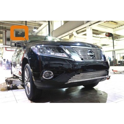 АКЦИЯ!!! Решетка переднего бампера Nissan Pathfinder с 2014 (2 части)