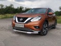 Защита переднего бампера Nissan Murano с 2016 нижняя (овальная с ДХО) 75х42 мм