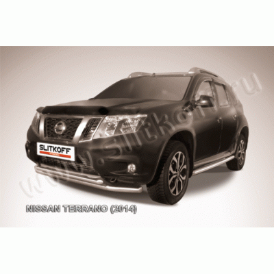 Защита переднего бампера Nissan Terrano с 2014 (Двойная)