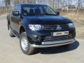 Защита переднего бампера Mitsubishi L200 с 2014 (двойная 2)