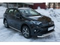 Защита переднего бампера Toyota RAV4 с 2015 (двойная, вариант 2)