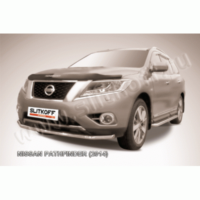 Защита переднего бампера Nissan Pathfinder с 2014 (Одинарная 1)