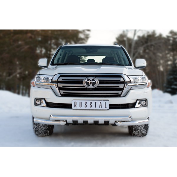 Защита переднего бампера Toyota Land Cruiser 200 с 2015 (Shark)