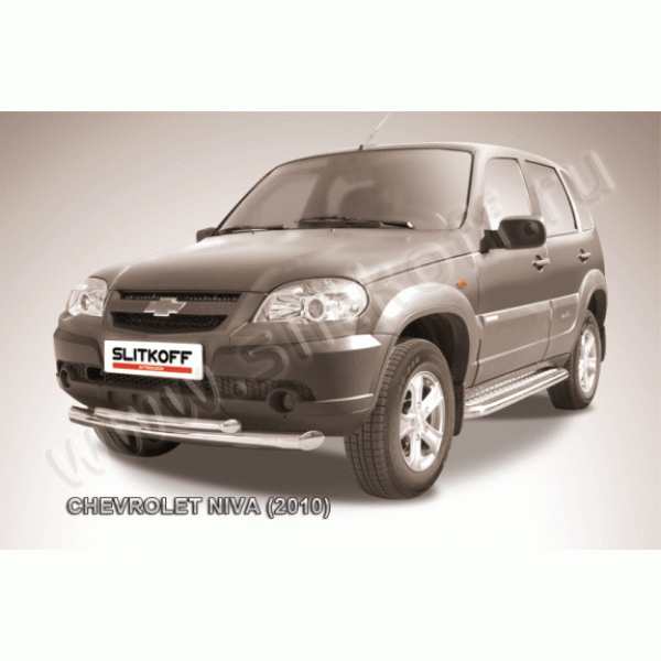 Защита переднего бампера Chevrolet Niva с 2010 (двойная)