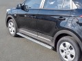 HYUNDAI CRETA 2016- Пороги труба 120х60 овал с проступью HCRO-002423