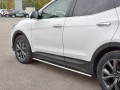 HYUNDAI SANTA FE PREMIUM 2015-2017 Пороги труба 75х42 овал с проступью HSFPO-002447