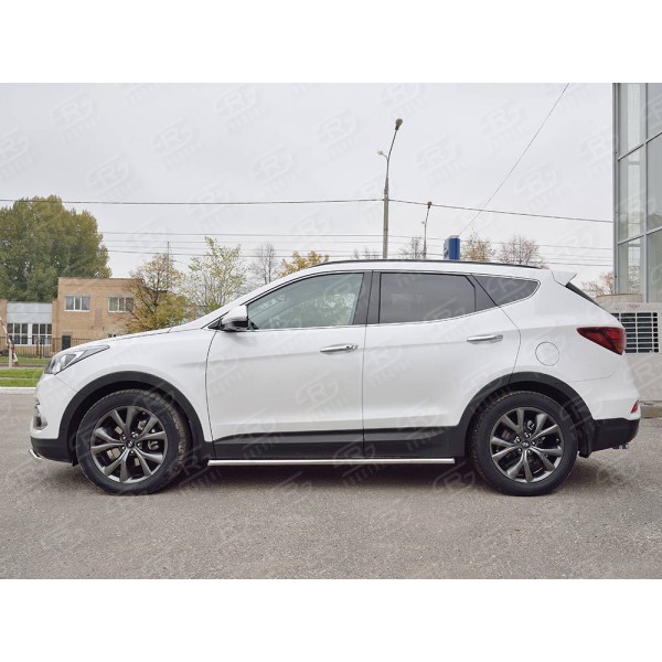 HYUNDAI SANTA FE PREMIUM 2015-2017 Пороги труба d42 секции (вариант 1) HSFPT-002449