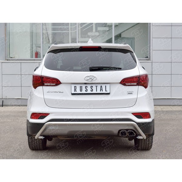 HYUNDAI SANTA FE PREMIUM 2015-2017 Защита заднего бампера d42 волна под машину HSFPZ-002451