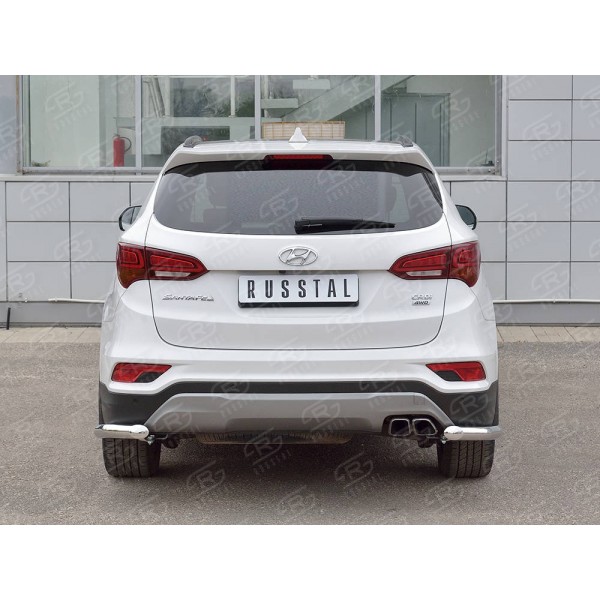 HYUNDAI SANTA FE PREMIUM 2015-2017 Защита заднего бампера уголки d63 секция HSFPZ-002453