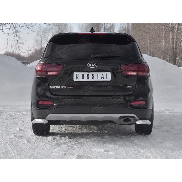 KIA SORENTO PRIME 2018- Защита заднего бампера уголки d63 секции KSPZ-003142