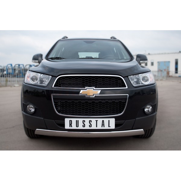 Защита переднего бампера 75х42 овал Chevrolet Captiva 2011-2013