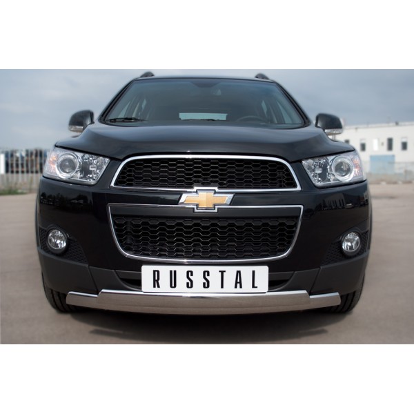 Защита переднего бампера 75х42/75х42 овалы Chevrolet Captiva 2011-2013