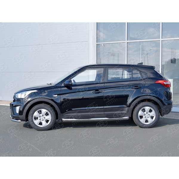 HYUNDAI CRETA 2016- Пороги труба d76 с накладкой (вариант 1) HCRT-0024211