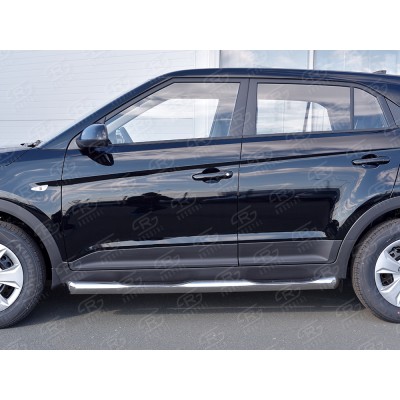 HYUNDAI CRETA 2016- Пороги труба d76 с накладкой (вариант 1) HCRT-0024211