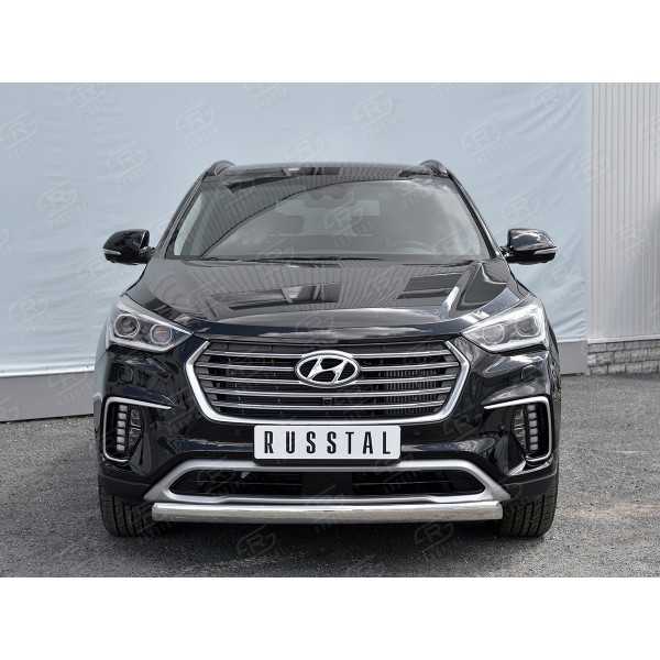 HYUNDAI SANTA FE GRAND 2016-2018 Защита переднего бампера d75х42 дуга HSFZ-002730