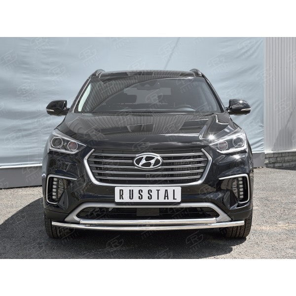 HYUNDAI SANTA FE GRAND 2016-2018 Защита переднего бампера d42 дуга-d42 дуга HSFZ-002731