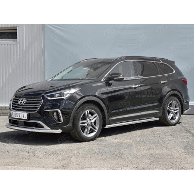 HYUNDAI SANTA FE GRAND 2016-2018 Защита переднего бампера d63 секции HSFZ-002733