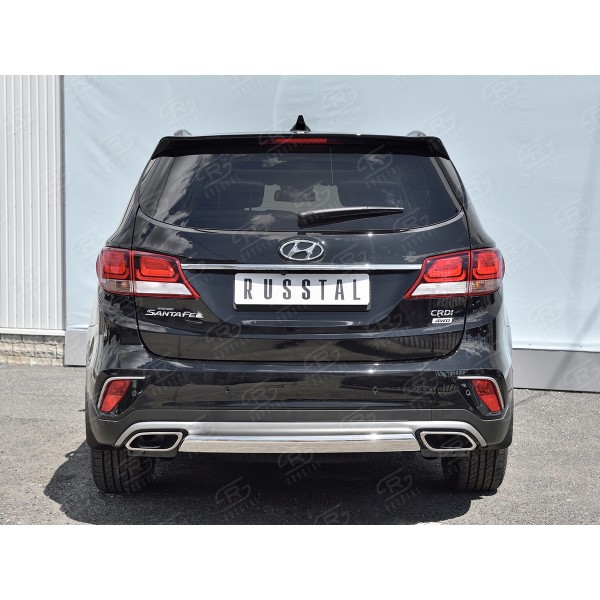 HYUNDAI SANTA FE GRAND 2016-2018 Защита заднего бампера d75х42 дуга HSFZ-002739