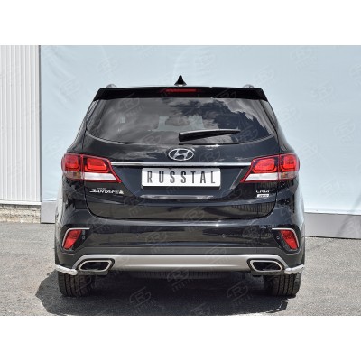 HYUNDAI SANTA FE GRAND 2016-2018 Защита заднего бампера уголки d42 секции HSFZ-002742