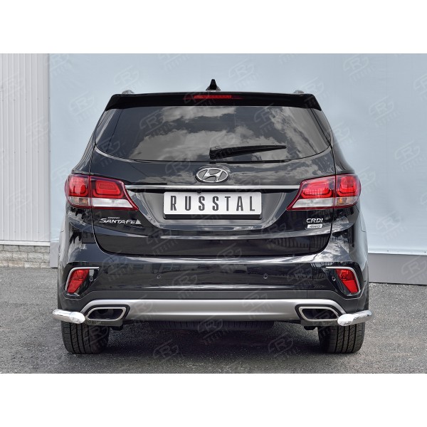 HYUNDAI SANTA FE GRAND 2016-2018 Защита заднего бампера уголки d63 секции HSFZ-002743