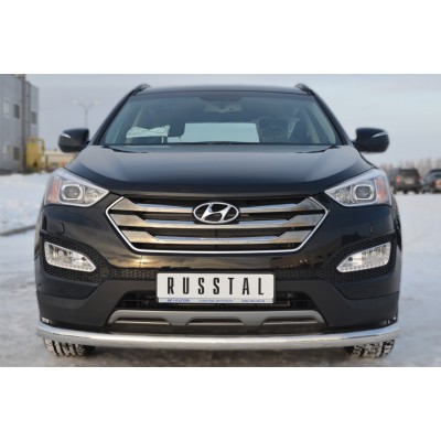 Hyundai Santa Fe 2012-2015 Защита переднего бампера d76 (секции) HSFZ-001218