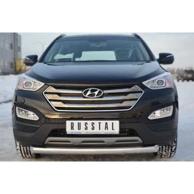 Hyundai Santa Fe 2012-2015 Защита переднего бампера d76 (дуга) HSFZ-001219