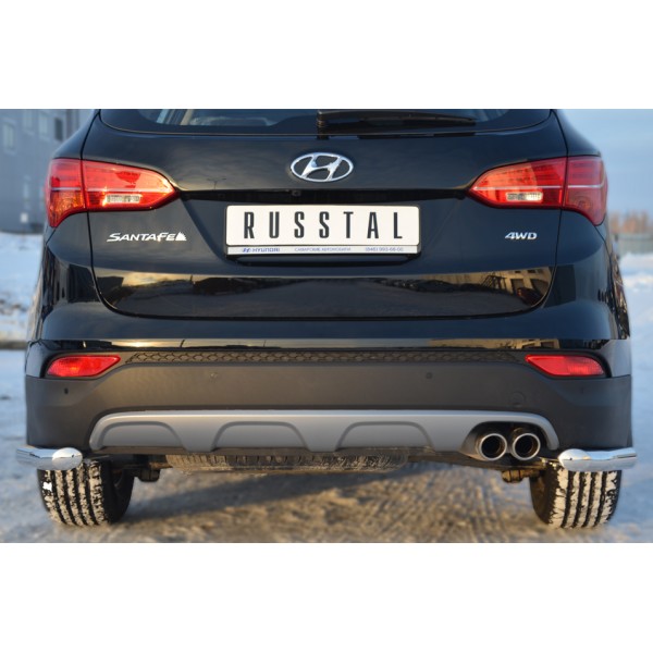 Hyundai Santa Fe 2012-2015 Защита заднего бампера уголки d63 HSFZ-001228