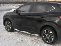 HYUNDAI TUCSON 2018- Пороги труба d76 с накладкой (вариант 1) HTT-0031011