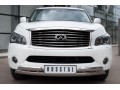 Infiniti QX 56 2010-2014 Защита переднего бампера 75х42_(75х42)х2 с подъемом INZ-000845