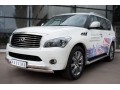 Infiniti QX 56 2010-2014 Защита переднего бампера 75х42_(75х42)х2 с подъемом INZ-000845