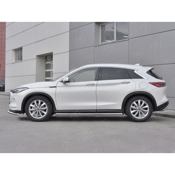 INFINITI QX50 2018- Пороги труба 120х60 овал с проступью IQX5O-003080