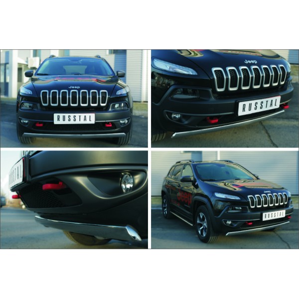 Jeep Cherokee Trailhawk 2014- Защита переднего бампера d75х42 (дуга) JCZ-001994