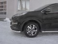 KIA SPORTAGE 2018- Защита переднего бампера d63 секция 75х42 дуга KSZ-003183