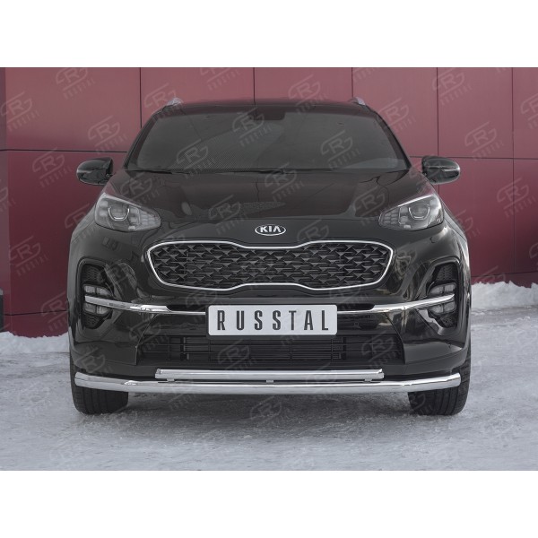 KIA SPORTAGE 2018- Защита переднего бампера d63 секция d42 дуга KSZ-003184