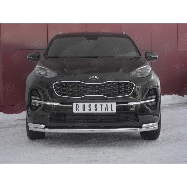 KIA SPORTAGE 2018- Защита переднего бампера d63 секция d42 уголки KSZ-003185