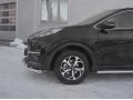 KIA SPORTAGE 2018- Защита переднего бампера d63дуга-d63 уголки+клыки KSZ-003186