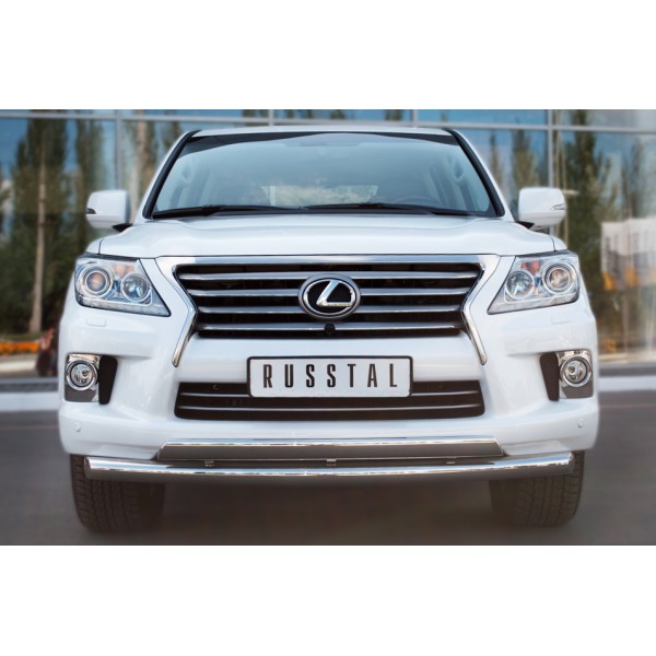 Lexus LX 570 2012-2015 Защита переднего бампера d76/75х42 LLXZ-000861