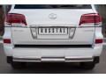 Lexus LX 570 2012-2015 Защита заднего бампера d76/d42 (ступень) LLXZ-000869