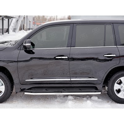 LEXUS LX450d-LX570 2015 (кроме F-Sport) Защита порогов труба d42 (вариант 1) LLX4T-0025191