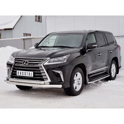 LEXUS LX450d-LX570 2015 (кроме F-Sport) Защита переднего бампера d76 секция-d63 дуга LLX4Z-002517