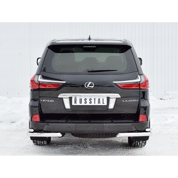 LEXUS LX450d-LX570 2015 (кроме F-Sport) Защита заднего бампера уголки d63 секции-d42 секции LLX4Z-002527