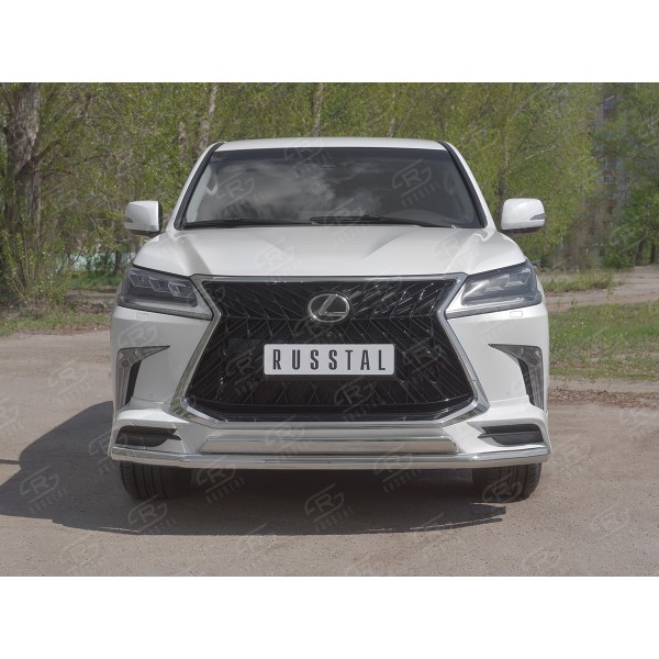 LEXUS LX450d-LX570 2015- (В обвесе TRD Superior) Защита переднего бампера d63 секция 75х42 дуга