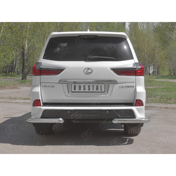 LEXUS LX450d-LX570 2015- (В обвесе TRD Superior) Защита заднего бампера уголки d76 секции